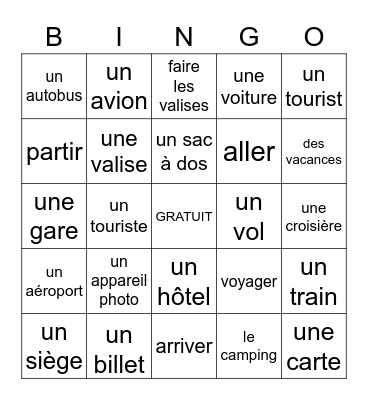 En voyage BINGO Card