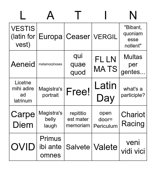 Magistra is Retiring! Bingo Card