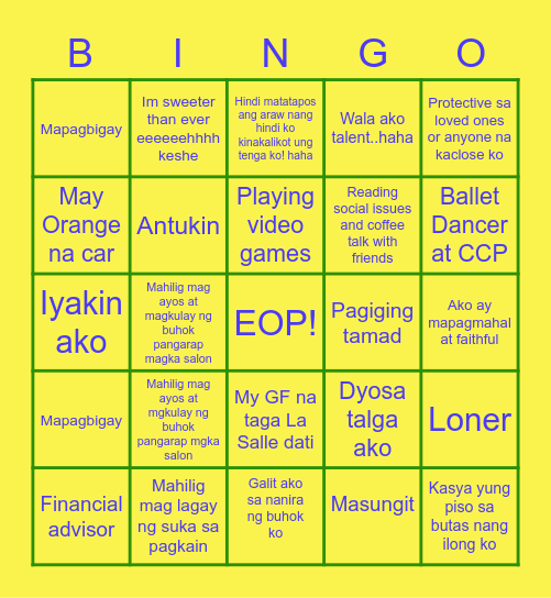 Team Cath Bingo Card