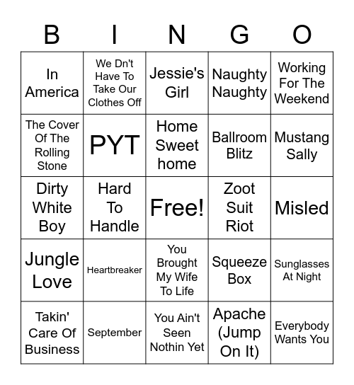 Misc. Cover All Bingo Card