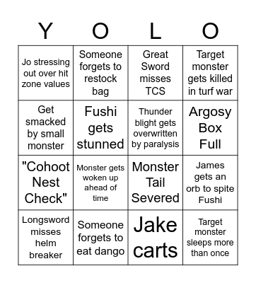 Robo Factory MHRise Bingo Card