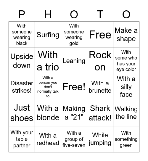 School's Out Photo Bingo Card