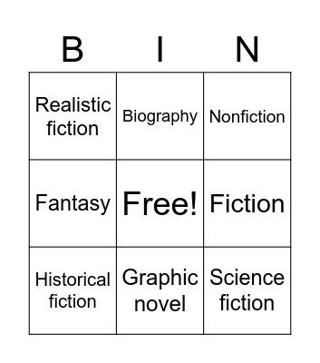 Genre Bingo Card