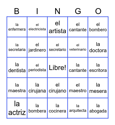 Trabajadores Comunidades Bingo Card
