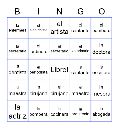 Trabajadores Comunidades Bingo Card