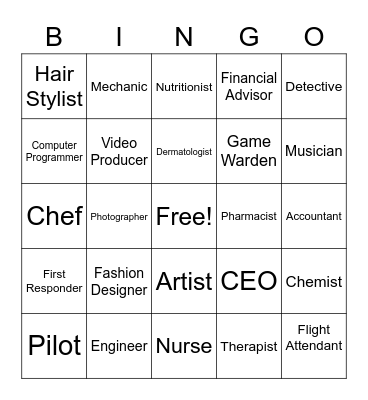 Career Bingo Card