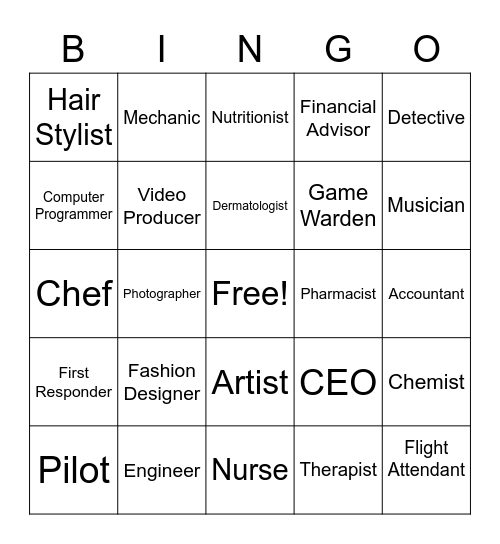 Career Bingo Card