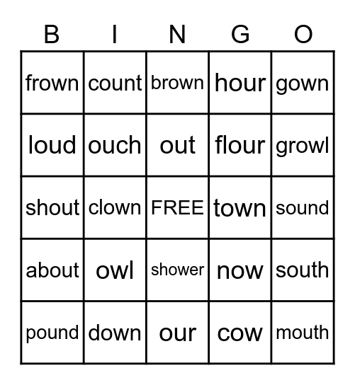 OU OW Bingo Card