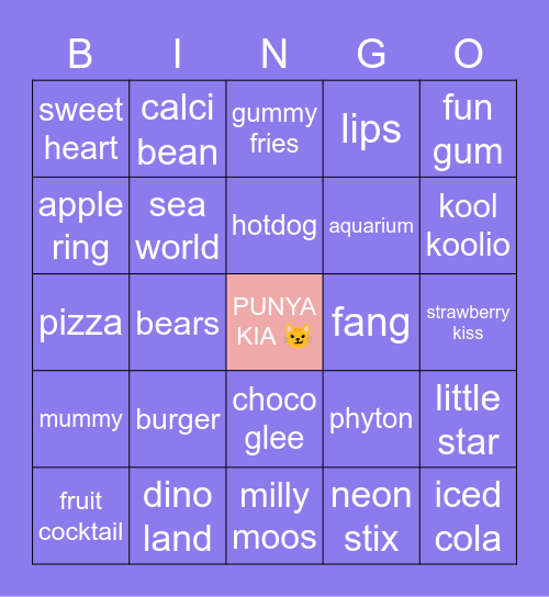 bingo bareng yayang <3 Bingo Card