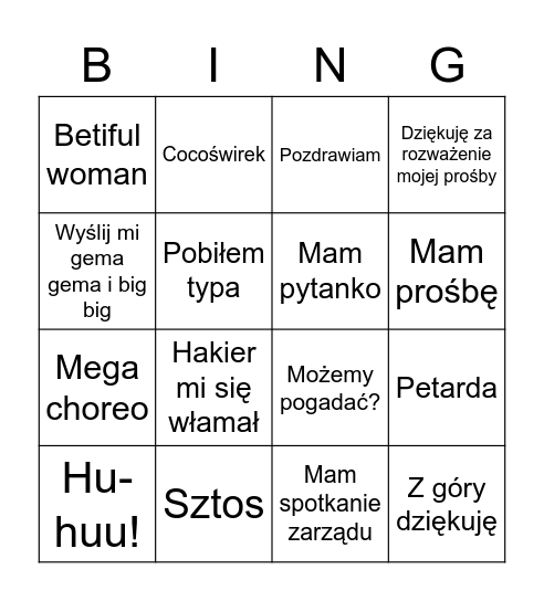 Adi Adi Foit Bingo Card