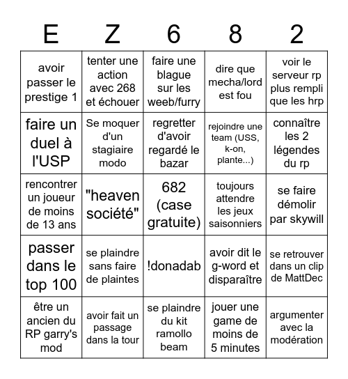 Le Bingo Heaven version 2021 Bingo Card