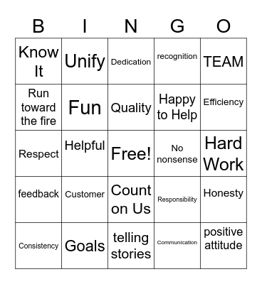 K R U N C H Bingo Card