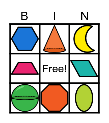 Shapes! Bingo Card