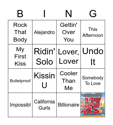 Now 35 Bingo Card