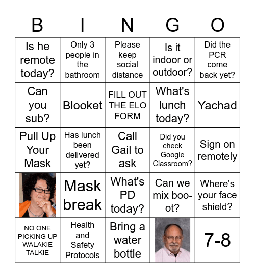 Yachad Bingo Card