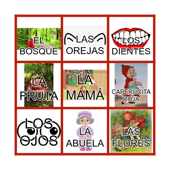 Caperucita Roja Bingo Card