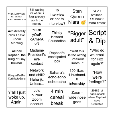 T. Howard Day 3 Bingo Card