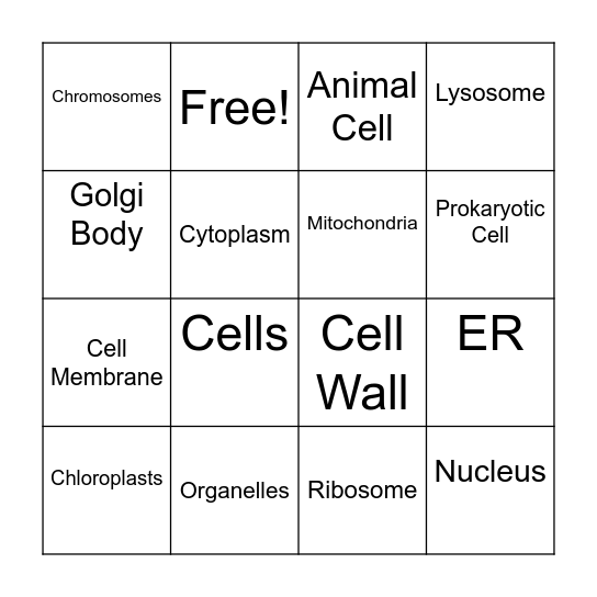 Cell Bingo Card