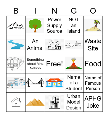 Create-A-State Bingo Card