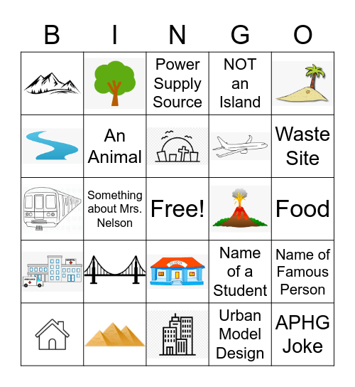 Create-A-State Bingo Card