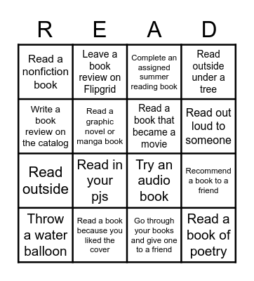 SUMMER LIBRARY BINGO Card