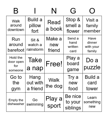 AP Stats Summer Homework Bingo Card