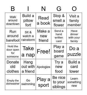 AP Stats Summer Homework Bingo Card