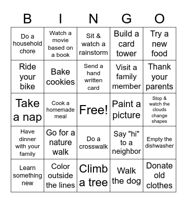 AP Stats Summer Homework Bingo Card
