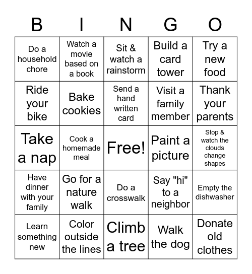 AP Stats Summer Homework Bingo Card