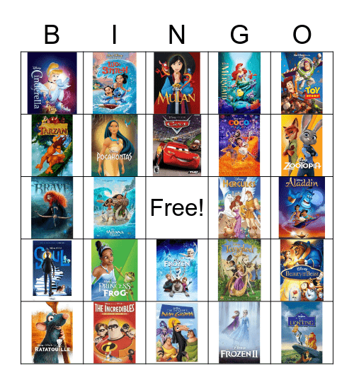 PLES Disney Bingo Card Bingo Card