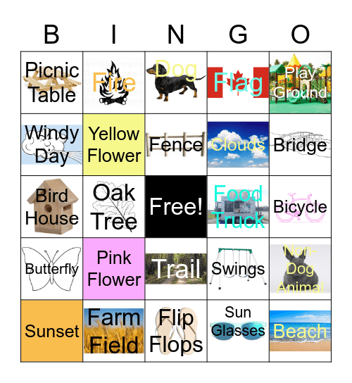 NLCHC Summer Photos Bingo Card