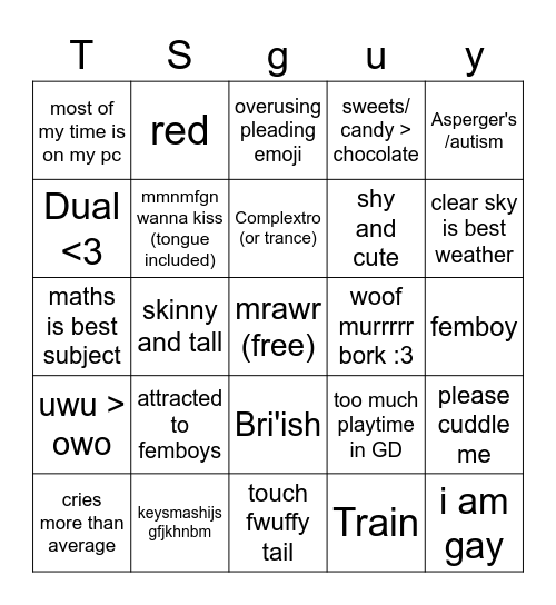 Binguy Bingo Card