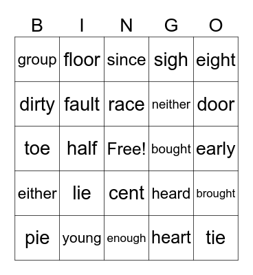 SIPPS Mastery 11 Bingo Card