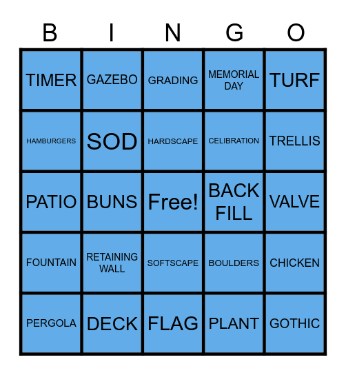 GOTHIC MEMORIAL DAY BINGO Card