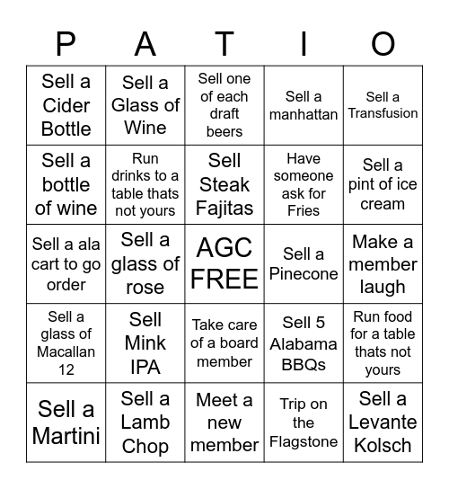 Server Bingo Card