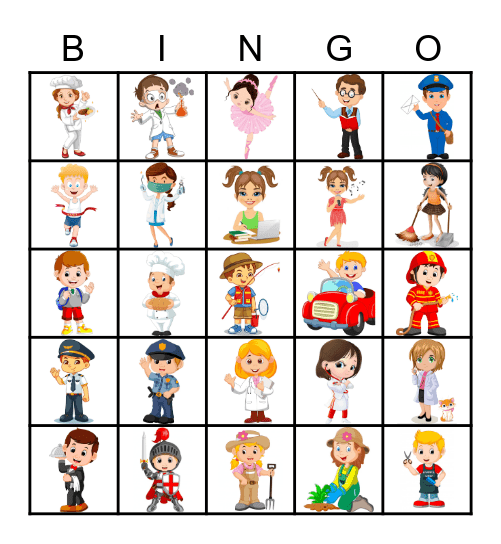 What does he/she do? Bingo Card