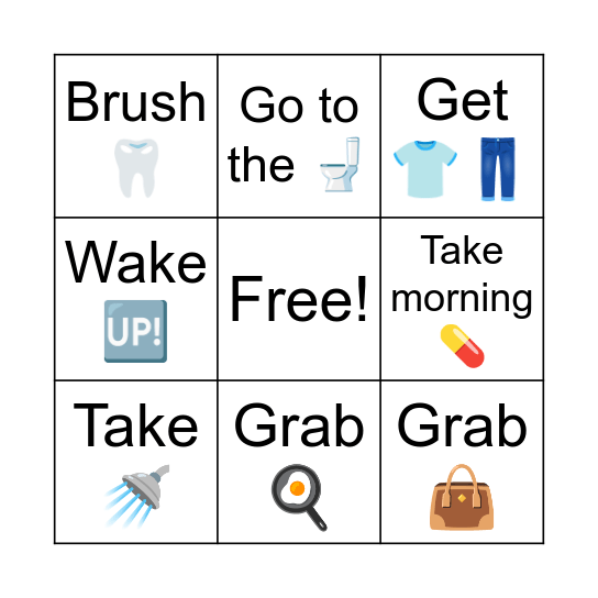 Tomorrow morning Bingo Card