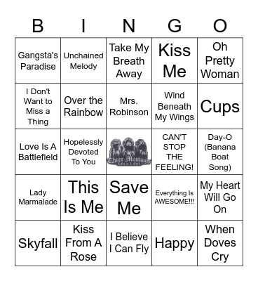 Movie Songs Bingo Card