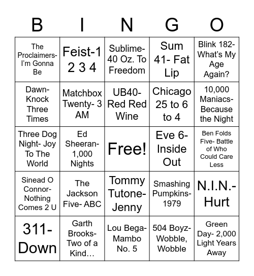 Total-Quiz.com presents Radio Bingo: Count On It Bingo Card