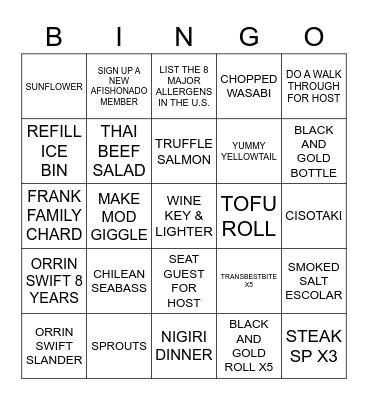 Allergy Bingo... achooo Bingo Card