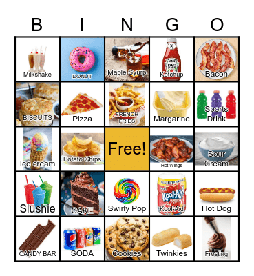 EMPTY CALORIES Bingo Card
