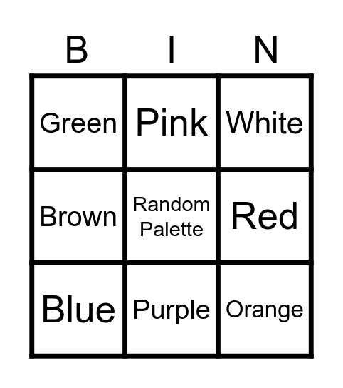 Photo Challenge Bingo Card