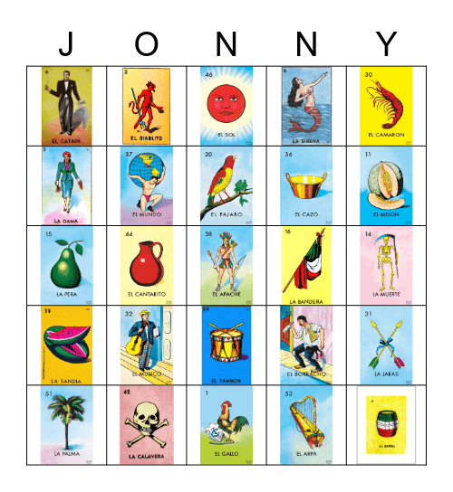 Loteria jo Bingo Card
