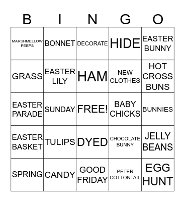 EASTER BINGO Card