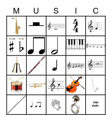 Creation Music Bingo Card