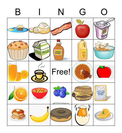 Breakfast Bingo Card