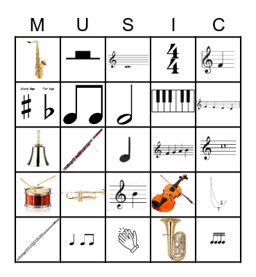 Creation Music Bingo Card