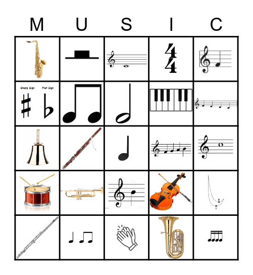 Creation Music Bingo Card