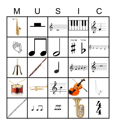 Creation Music Bingo Card