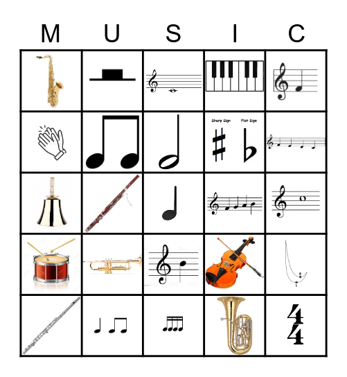 Creation Music Bingo Card